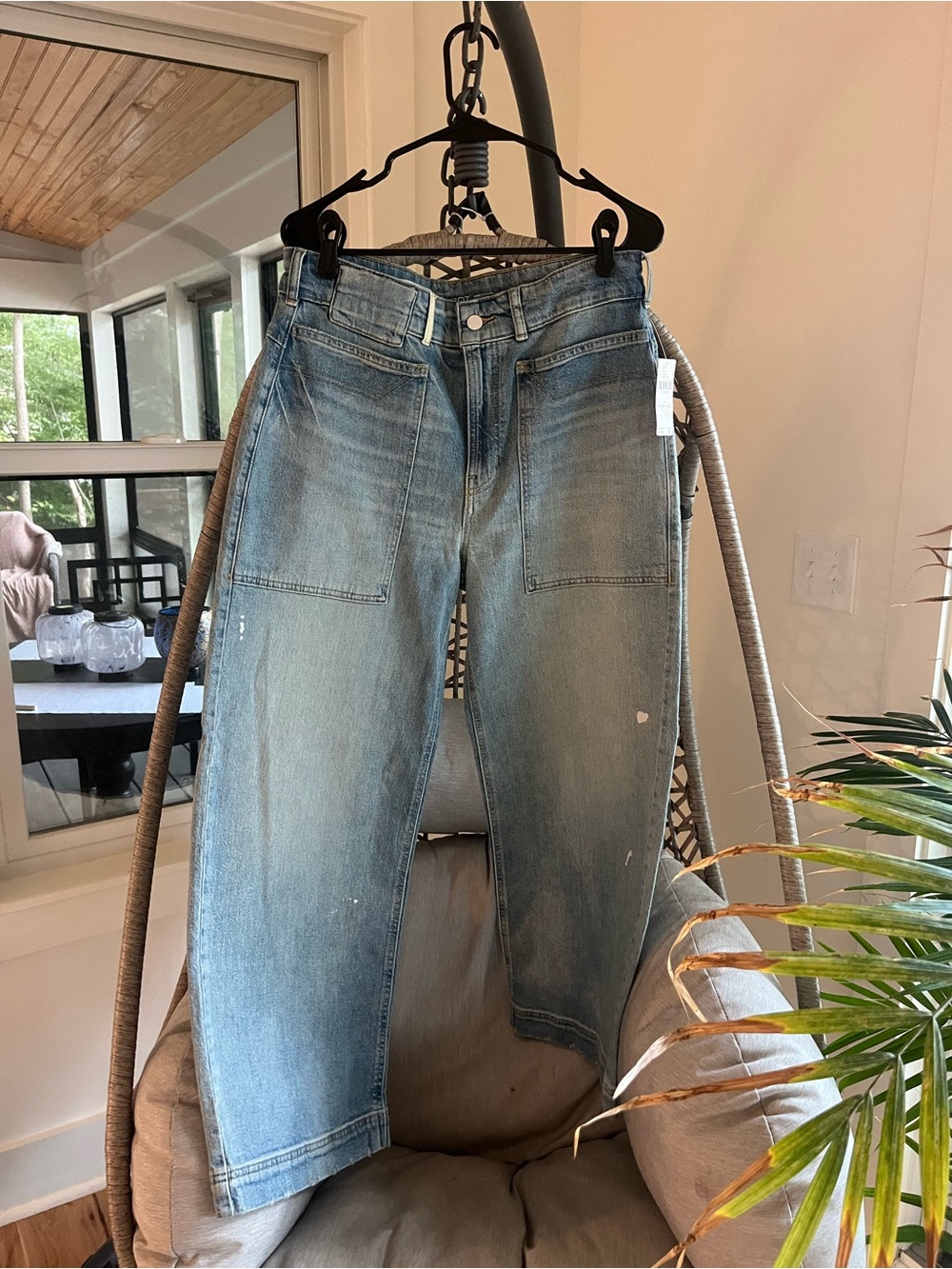 Pilcro Wide-Leg High-Rise Cropped Jeans - Light Blue Wash - Picture 5 of 6